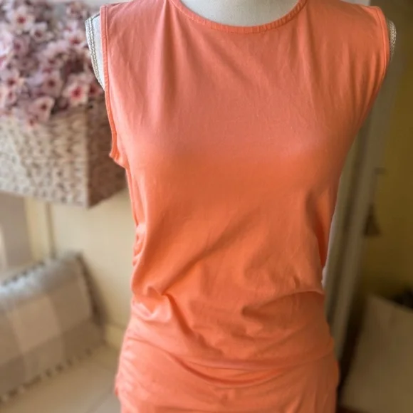 Venus Ruched Peach Dress - Picture 2 of 10